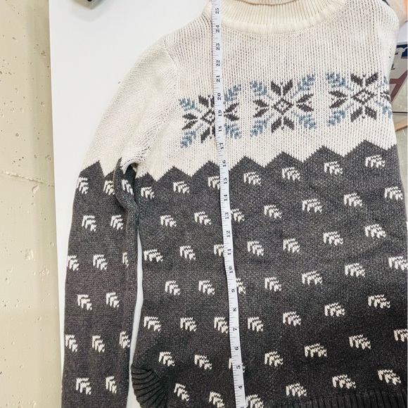 Old Ranch Knit Turtleneck Nordic Winter Fair Isle Sweater Organic Cotton Size S - Picture 11 of 12